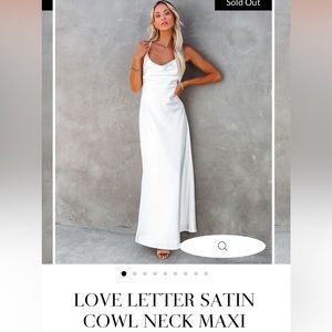 Love Letter Satin Cowl Neck Maxi Dress